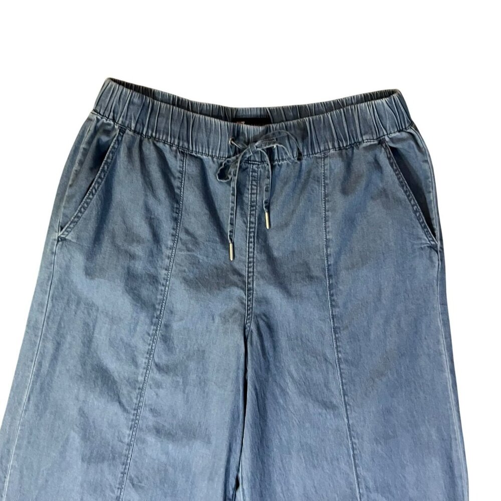 Juicy Couture Chambray Wide Leg Crop? Pants Womens 16 Used 100% Cotton - Picture 5 of 13